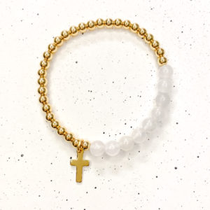 Gold Cross Charm Bracelet